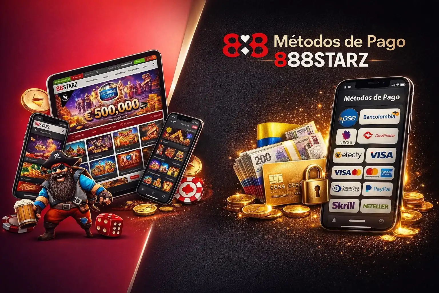Formas de Depósito y Retiro en 888Starz Colombia